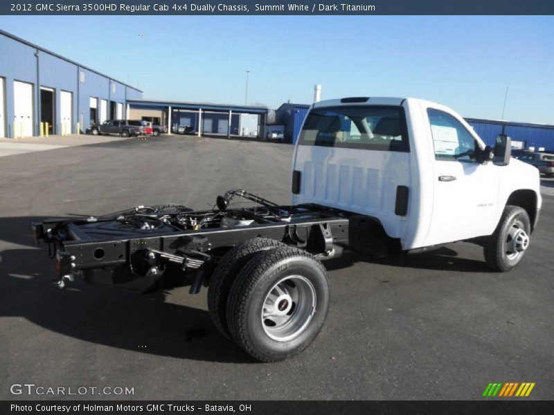Summit White / Dark Titanium 2012 GMC Sierra 3500HD Regular Cab 4x4 Dually Chassis
