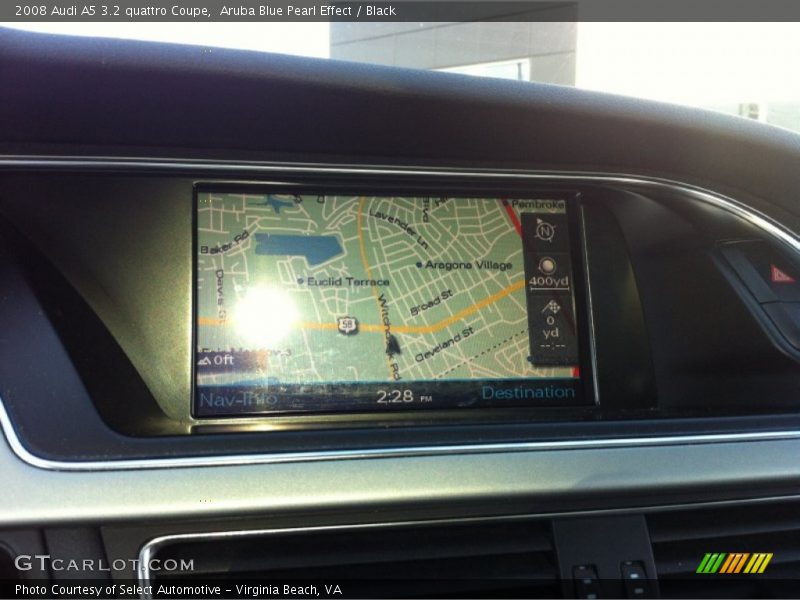 Aruba Blue Pearl Effect / Black 2008 Audi A5 3.2 quattro Coupe