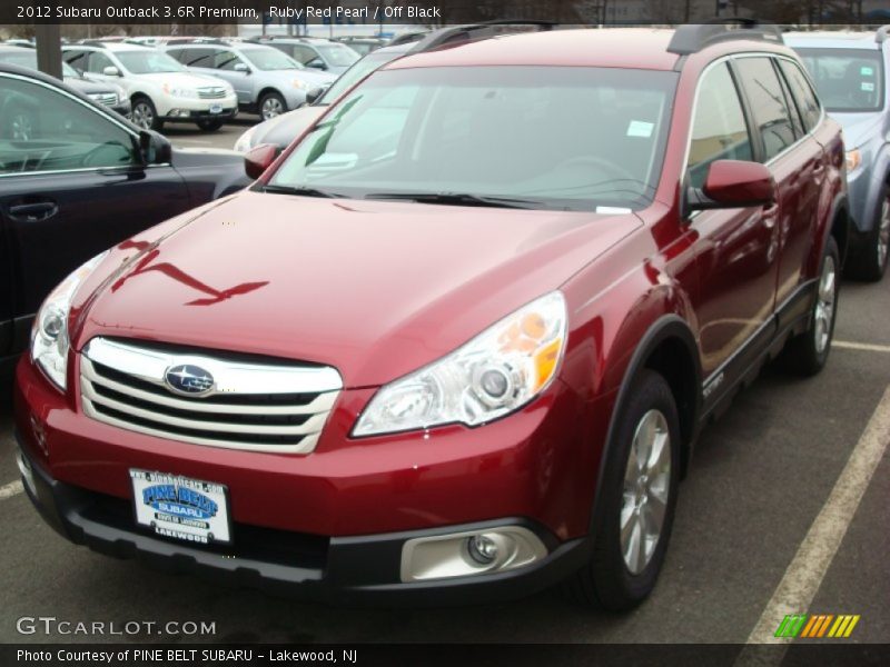 Ruby Red Pearl / Off Black 2012 Subaru Outback 3.6R Premium