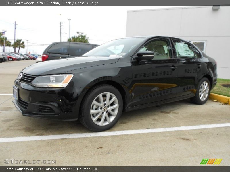 Black / Cornsilk Beige 2012 Volkswagen Jetta SE Sedan