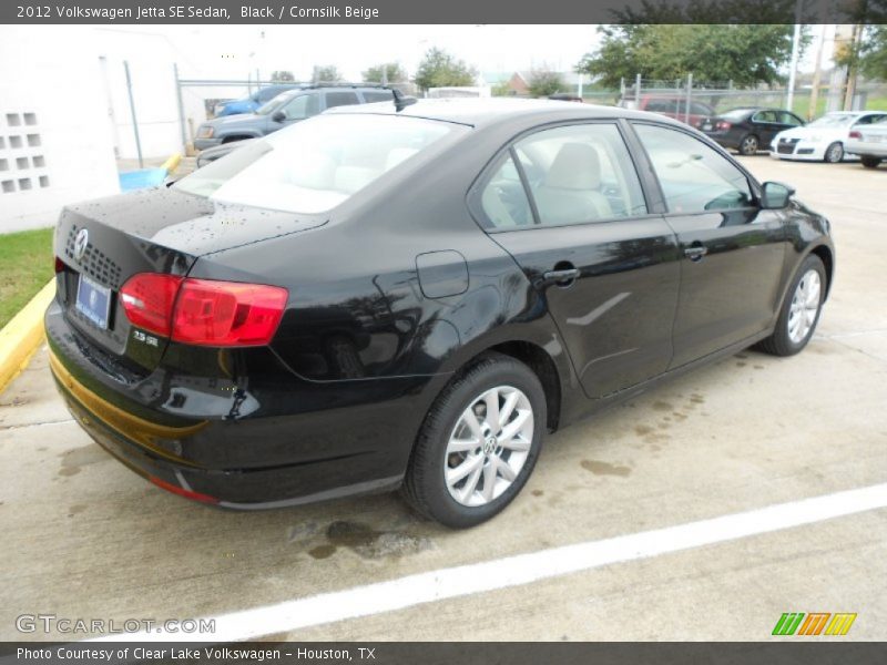Black / Cornsilk Beige 2012 Volkswagen Jetta SE Sedan