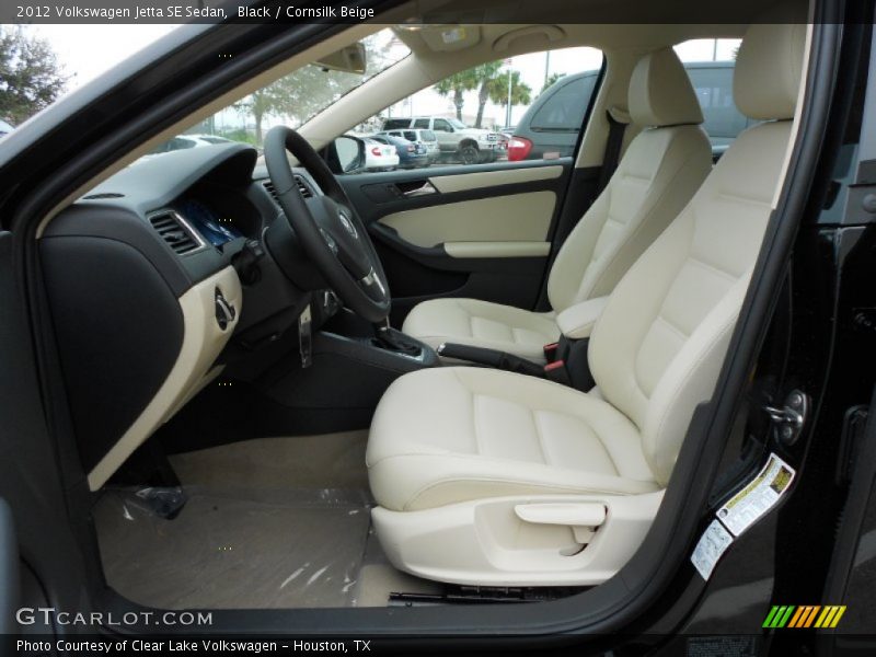 Black / Cornsilk Beige 2012 Volkswagen Jetta SE Sedan