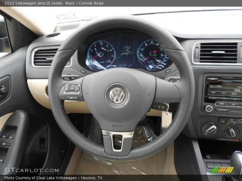 Black / Cornsilk Beige 2012 Volkswagen Jetta SE Sedan