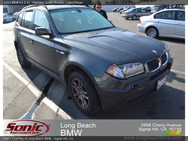 Highland Green Metallic / Sand Beige 2004 BMW X3 2.5i