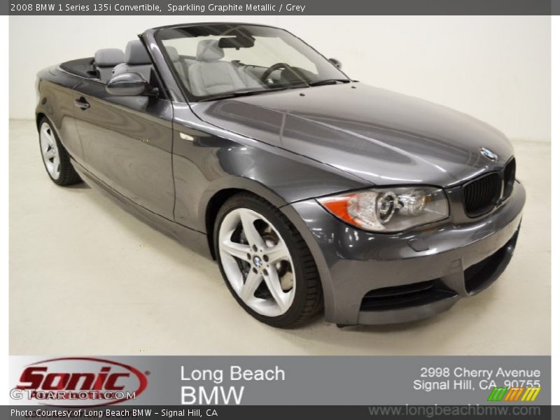 Sparkling Graphite Metallic / Grey 2008 BMW 1 Series 135i Convertible