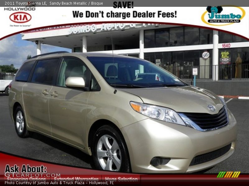 Sandy Beach Metallic / Bisque 2011 Toyota Sienna LE
