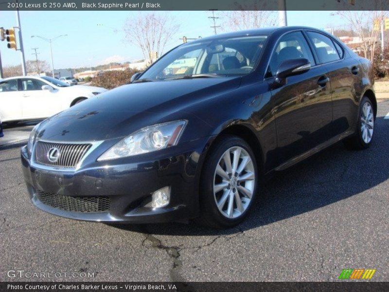 Black Sapphire Pearl / Black 2010 Lexus IS 250 AWD