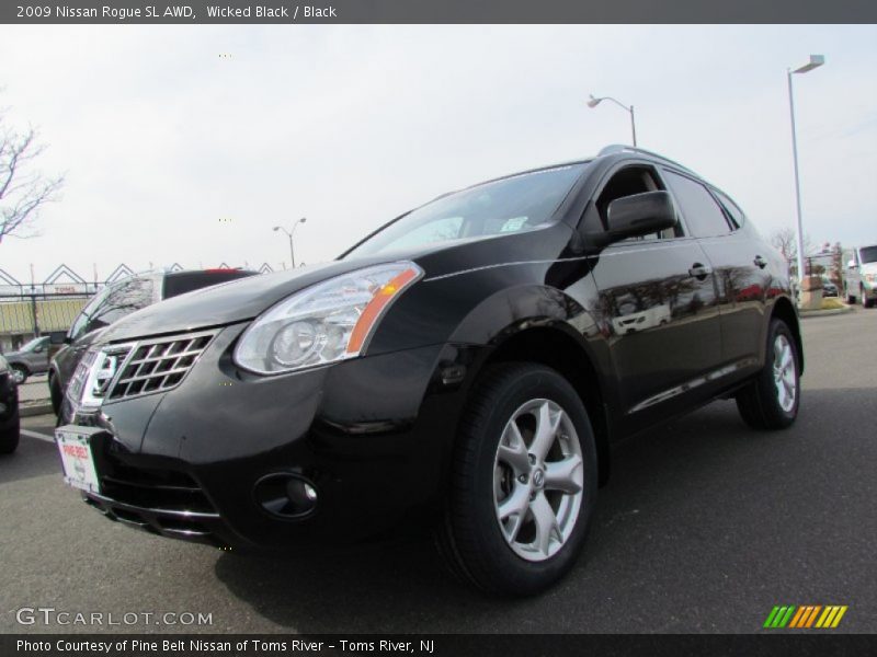 Wicked Black / Black 2009 Nissan Rogue SL AWD
