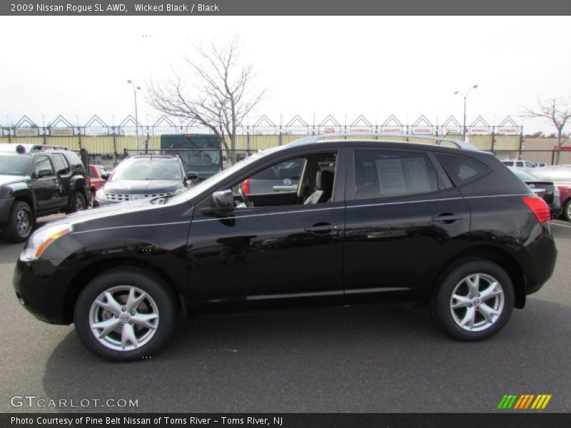 Wicked Black / Black 2009 Nissan Rogue SL AWD