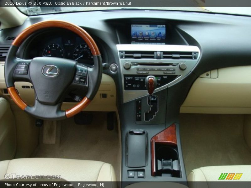 Obsidian Black / Parchment/Brown Walnut 2010 Lexus RX 350 AWD
