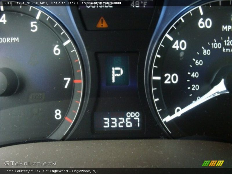 Obsidian Black / Parchment/Brown Walnut 2010 Lexus RX 350 AWD