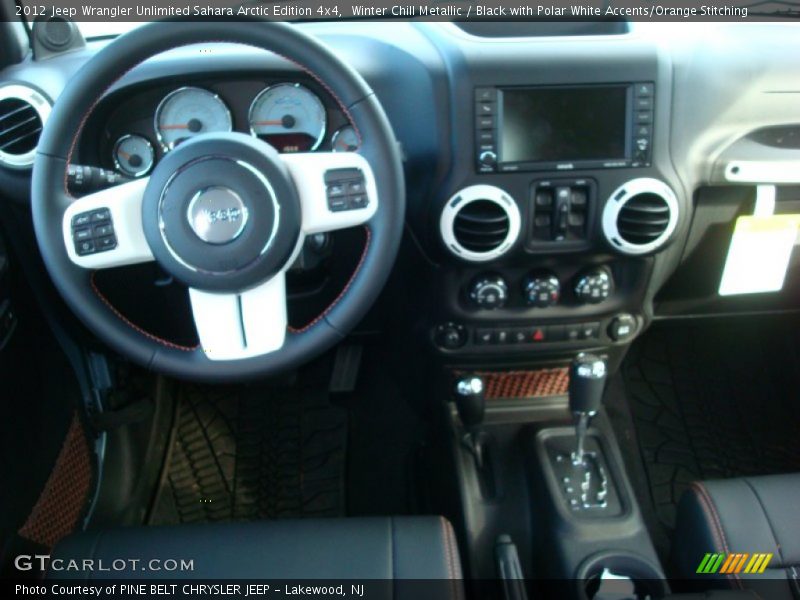 Winter Chill Metallic / Black with Polar White Accents/Orange Stitching 2012 Jeep Wrangler Unlimited Sahara Arctic Edition 4x4