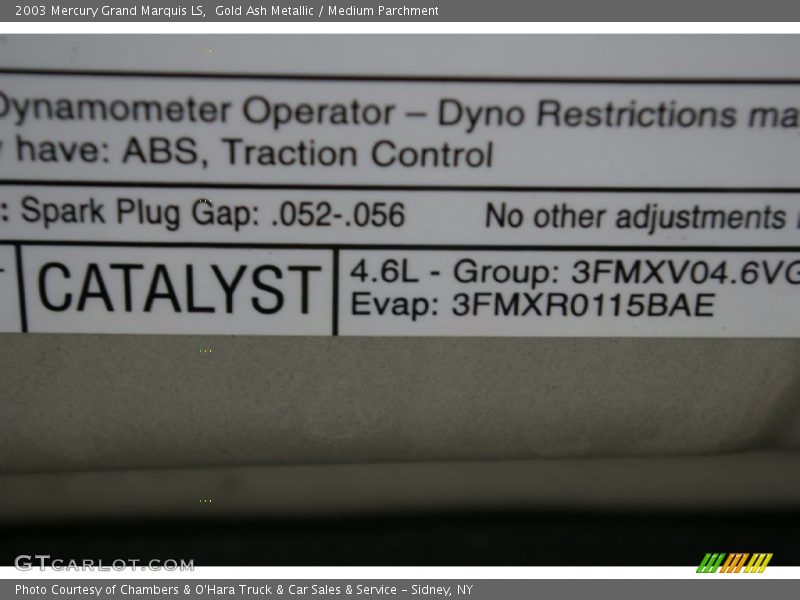 Gold Ash Metallic / Medium Parchment 2003 Mercury Grand Marquis LS