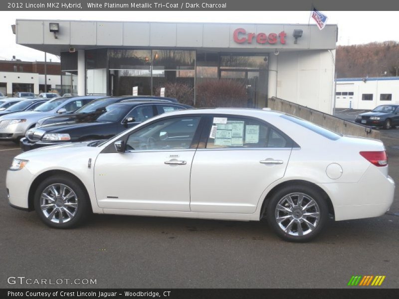 White Platinum Metallic Tri-Coat / Dark Charcoal 2012 Lincoln MKZ Hybrid
