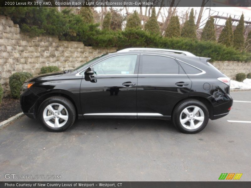Obsidian Black / Light Gray/Espresso Birds-Eye Maple 2010 Lexus RX 350 AWD