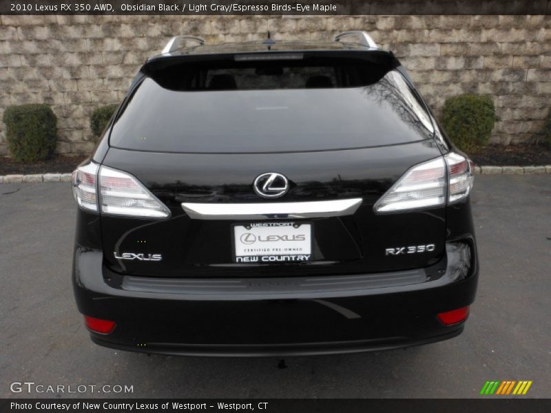Obsidian Black / Light Gray/Espresso Birds-Eye Maple 2010 Lexus RX 350 AWD