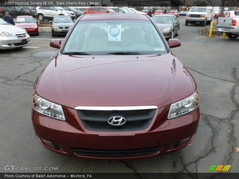 Dark Cherry Red / Beige 2007 Hyundai Sonata SE V6