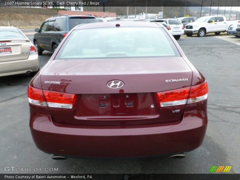 Dark Cherry Red / Beige 2007 Hyundai Sonata SE V6