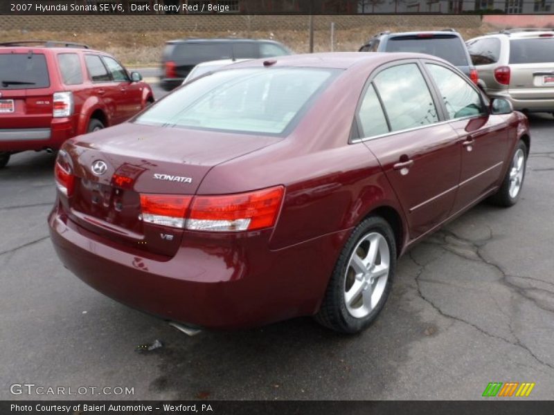 Dark Cherry Red / Beige 2007 Hyundai Sonata SE V6