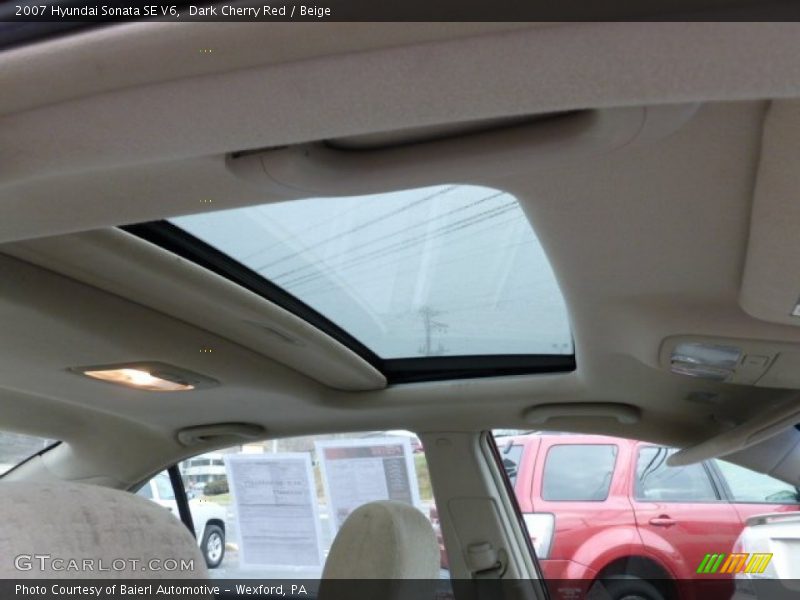 Dark Cherry Red / Beige 2007 Hyundai Sonata SE V6