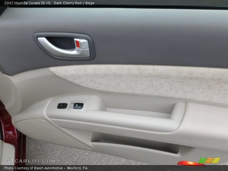 Dark Cherry Red / Beige 2007 Hyundai Sonata SE V6