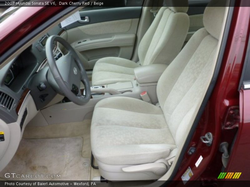 Dark Cherry Red / Beige 2007 Hyundai Sonata SE V6