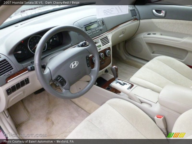Dark Cherry Red / Beige 2007 Hyundai Sonata SE V6