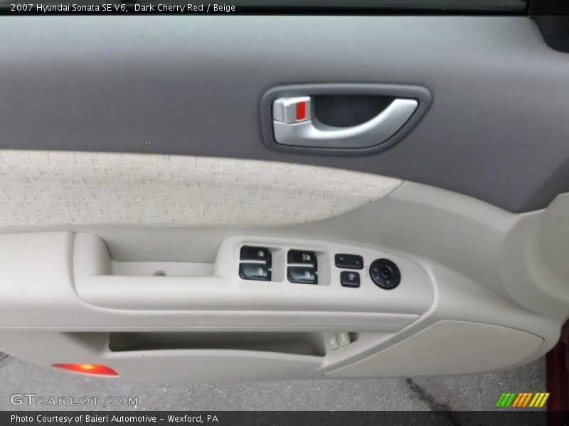 Dark Cherry Red / Beige 2007 Hyundai Sonata SE V6