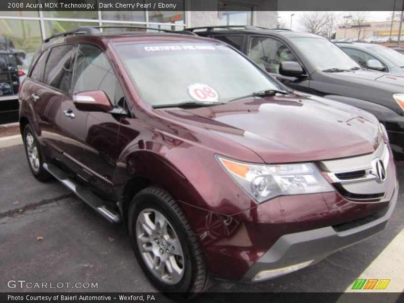 Dark Cherry Pearl / Ebony 2008 Acura MDX Technology