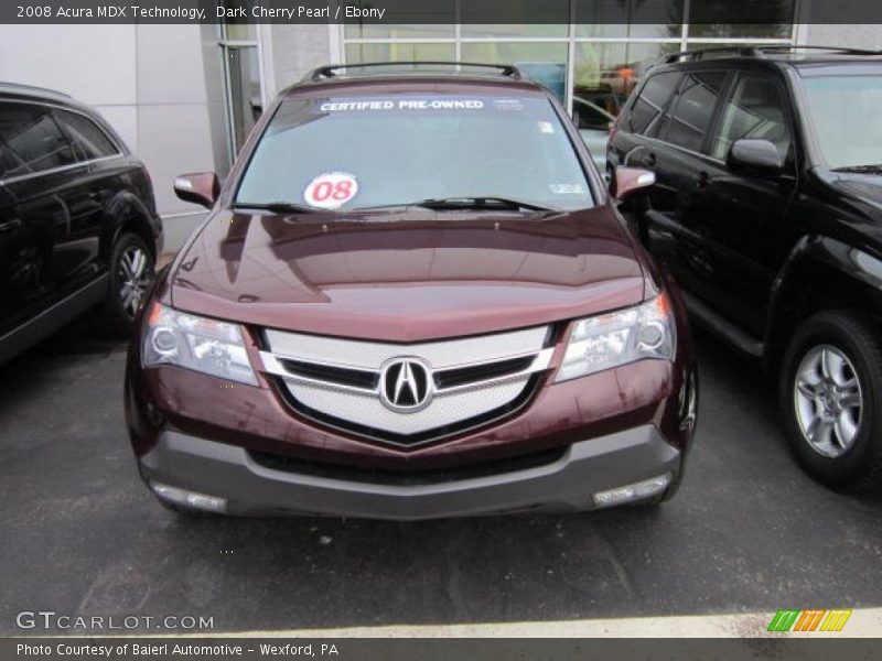 Dark Cherry Pearl / Ebony 2008 Acura MDX Technology