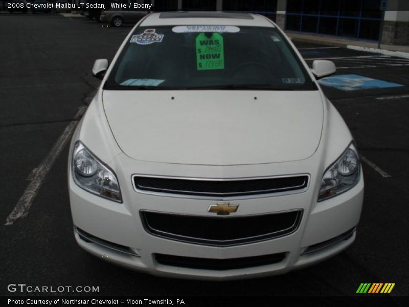 White / Ebony 2008 Chevrolet Malibu LT Sedan