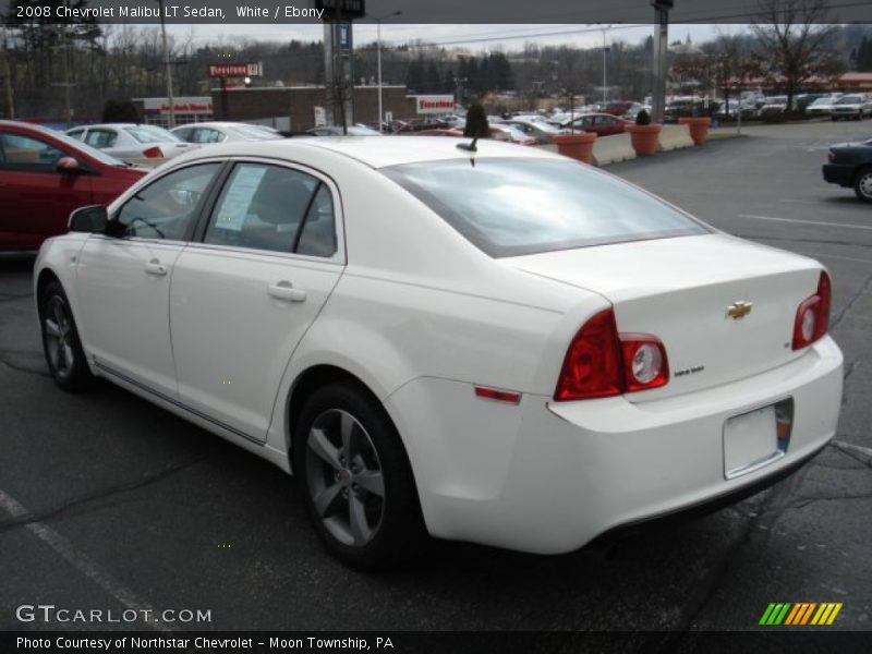 White / Ebony 2008 Chevrolet Malibu LT Sedan