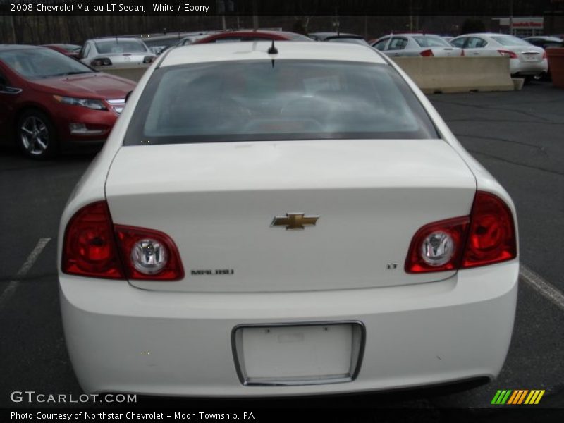 White / Ebony 2008 Chevrolet Malibu LT Sedan