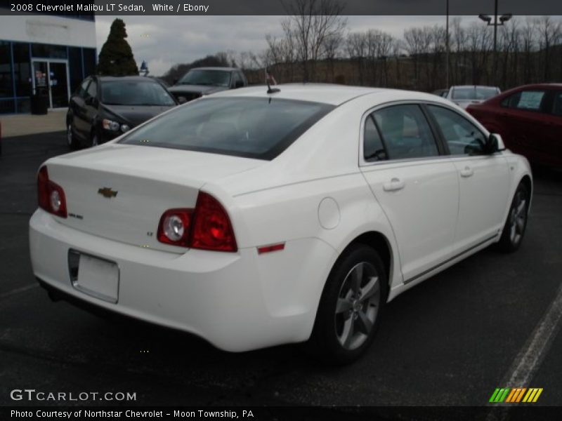White / Ebony 2008 Chevrolet Malibu LT Sedan