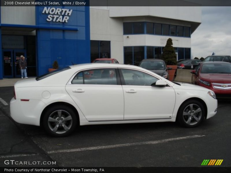 White / Ebony 2008 Chevrolet Malibu LT Sedan
