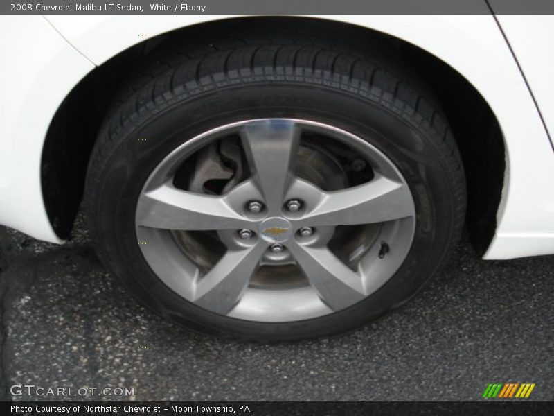 White / Ebony 2008 Chevrolet Malibu LT Sedan