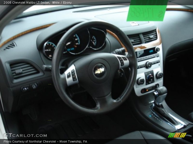 White / Ebony 2008 Chevrolet Malibu LT Sedan