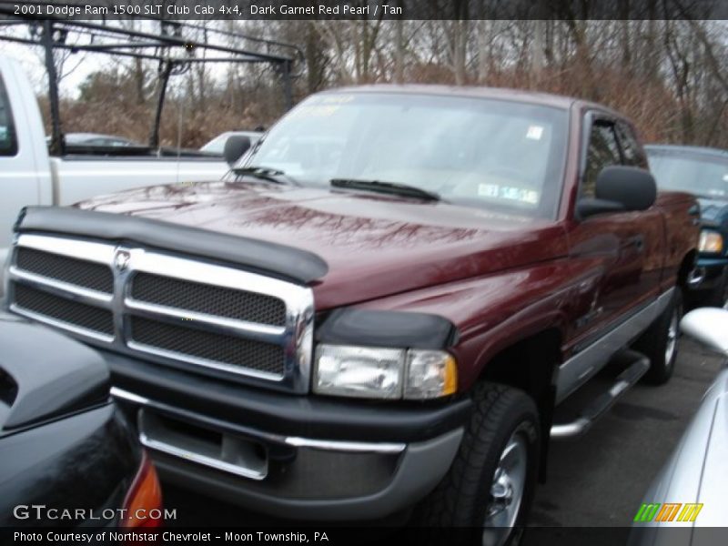Dark Garnet Red Pearl / Tan 2001 Dodge Ram 1500 SLT Club Cab 4x4
