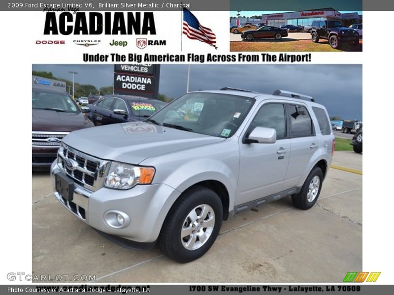 Brilliant Silver Metallic / Charcoal 2009 Ford Escape Limited V6