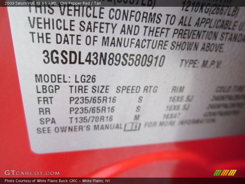 Chili Pepper Red / Tan 2009 Saturn VUE XE V6 AWD