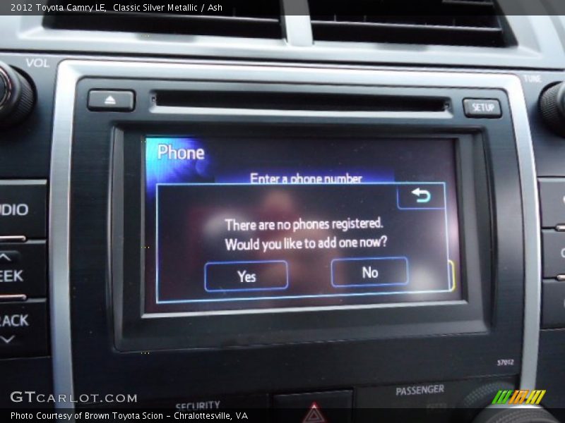 Classic Silver Metallic / Ash 2012 Toyota Camry LE