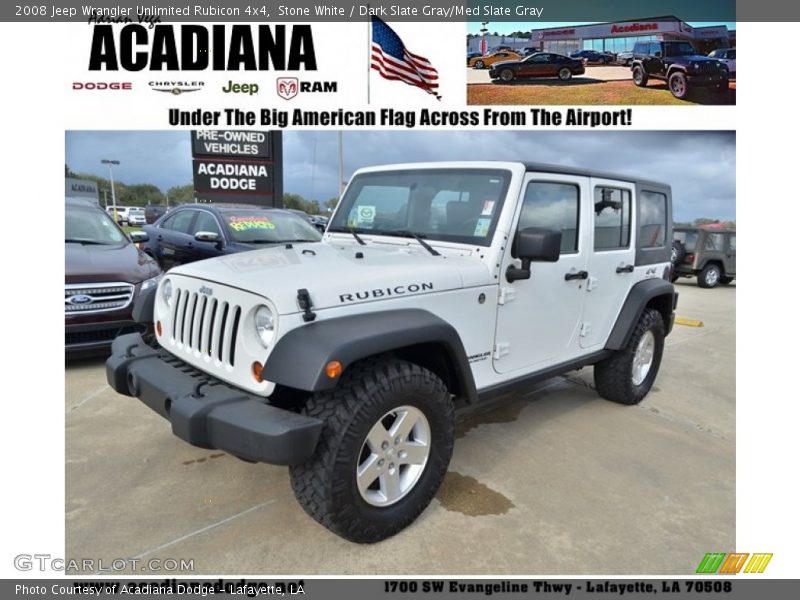 Stone White / Dark Slate Gray/Med Slate Gray 2008 Jeep Wrangler Unlimited Rubicon 4x4