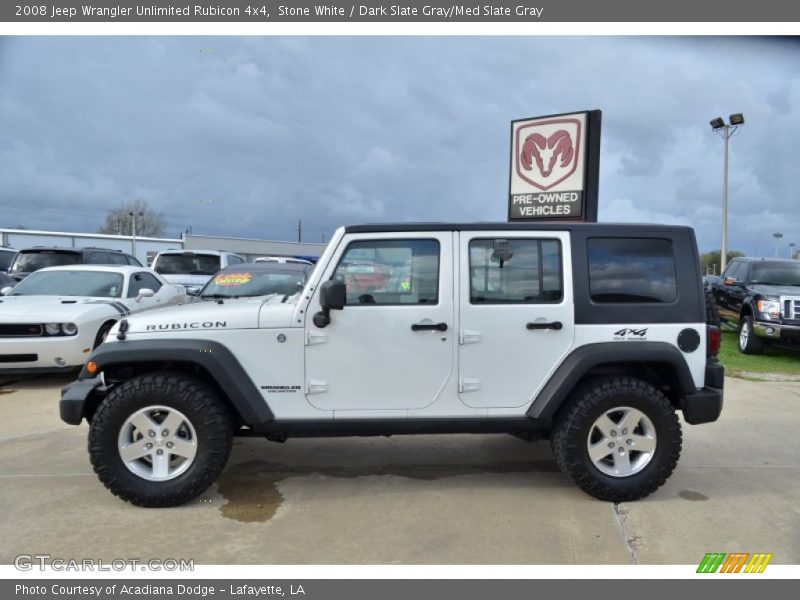 Stone White / Dark Slate Gray/Med Slate Gray 2008 Jeep Wrangler Unlimited Rubicon 4x4