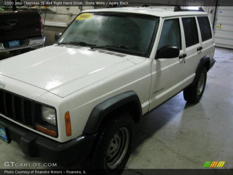 Stone White / Agate Black 2000 Jeep Cherokee SE 4x4 Right Hand Drive