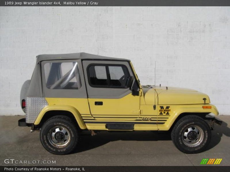 Malibu Yellow / Gray 1989 Jeep Wrangler Islander 4x4
