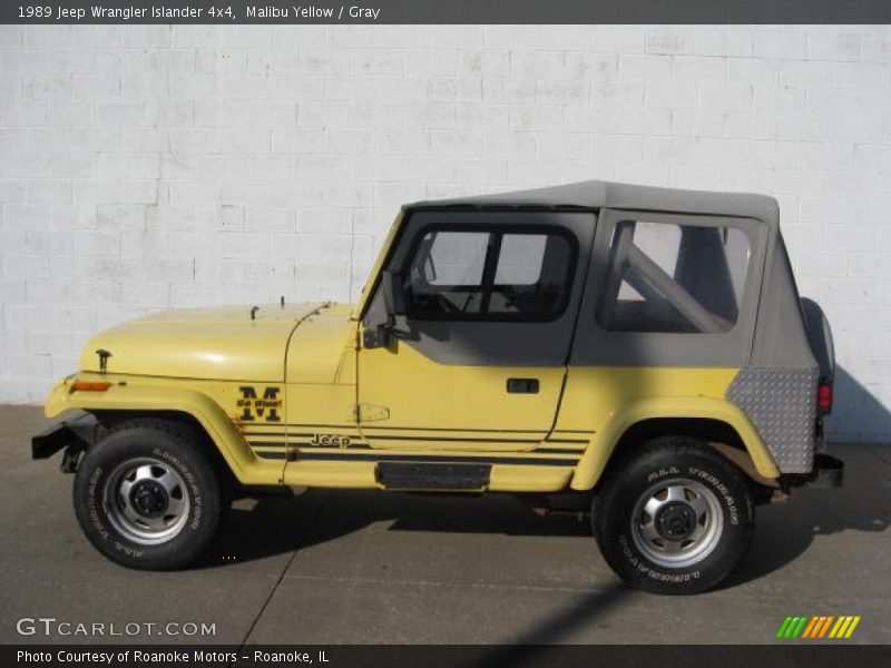 Malibu Yellow / Gray 1989 Jeep Wrangler Islander 4x4