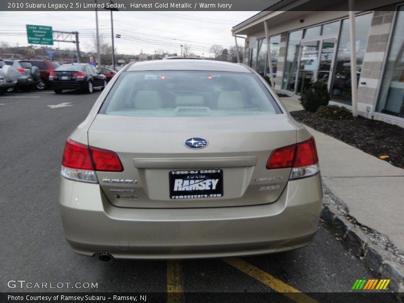 Harvest Gold Metallic / Warm Ivory 2010 Subaru Legacy 2.5i Limited Sedan