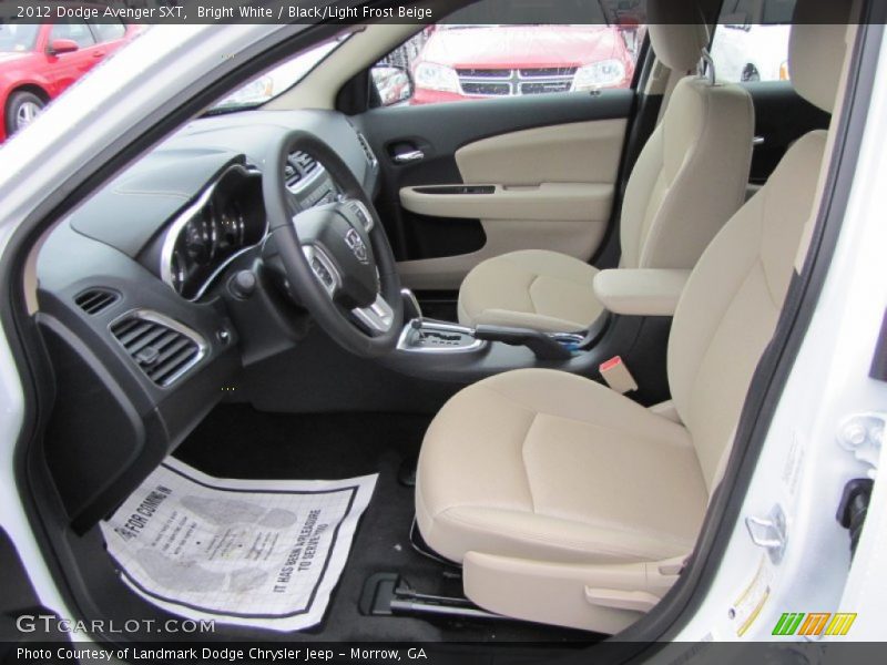 Bright White / Black/Light Frost Beige 2012 Dodge Avenger SXT