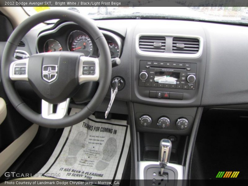Bright White / Black/Light Frost Beige 2012 Dodge Avenger SXT