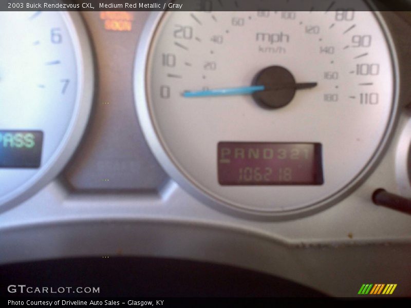 Medium Red Metallic / Gray 2003 Buick Rendezvous CXL
